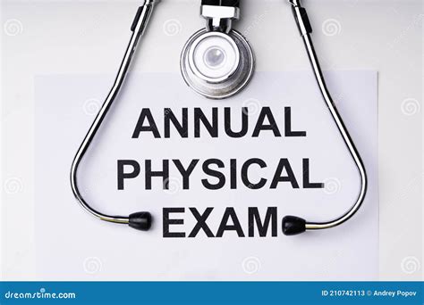 Annual Physical Exam Form Stock Image Image Of Background 210742113