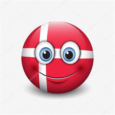 Geen van deze vlaggen is wettelijk erkend in denemarken en wordt officieel beschouwd als fantasievlaggen. Vlag van Denemarken glimlach pictogram — Stockvector © I ...