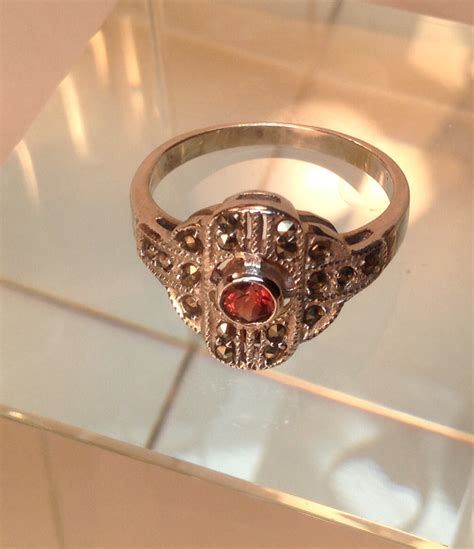 Maybe you would like to learn more about one of these? Vintage Art Deco Ruby Marcasite Sterling Silver Ring W ...