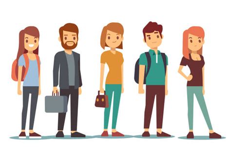 Best People Standing In Line Illustrations Royalty Free Vector