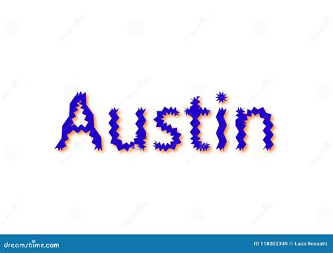 Illustration Name Austin Isolated In A White Background Stock