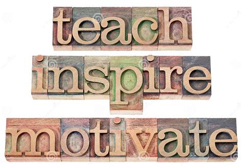 Teach Inspire Motivate Stock Photo Image Of Type Antique 27075476
