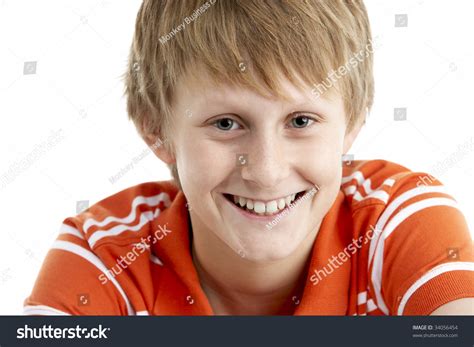 Portrait Smiling 12 Year Old Boy Stock Photo 34056454 Shutterstock