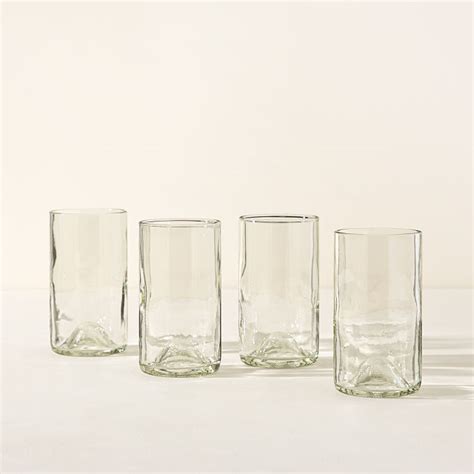 Wine Bottle Drinking Glasses Set Of 4 Recycled Drinking Glass Uncommon Goods