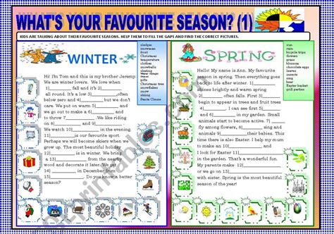 What´s Your Favourite Season Part 1 Esl Worksheet By Monder78