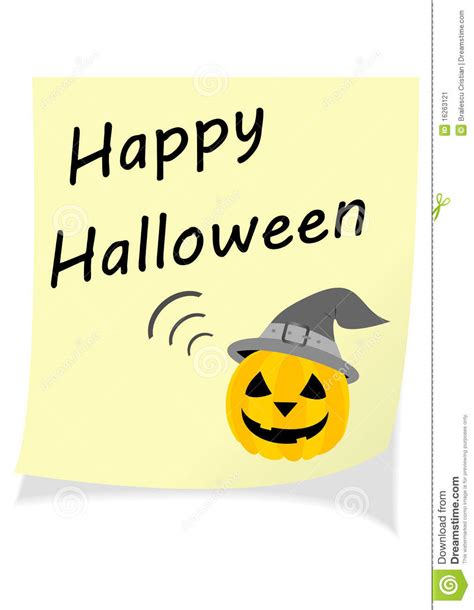 Happy Halloween Wishing Note Stock Vector Illustration Of Halloween