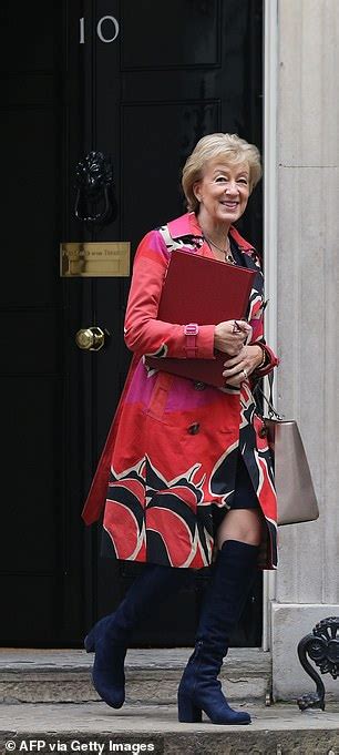 andrea leadsom puts on a very colourful display in a £1247 burberry coat express digest