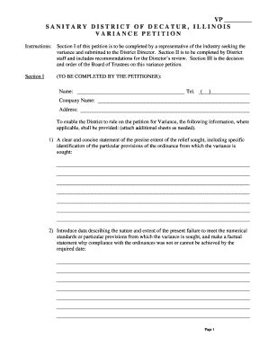 Fillable Online Variance Petition Form Sddcleanwaterorg Fax Email