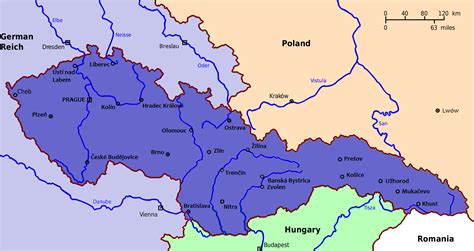 Map Of Czechoslovakia 1938 