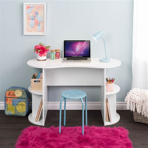 Top 10 best compact computer desks in 2021. Compact Student Desk with Storage White Curved Design ...