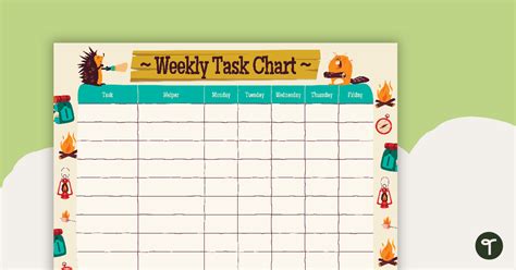 Camping Weekly Task Chart Teach Starter