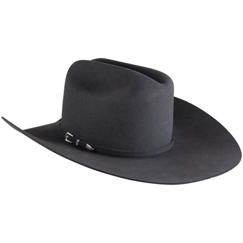 Mens Hats Gus Granite Grey 3x Wool Blend Felt Hat 45 Brim Rodeo