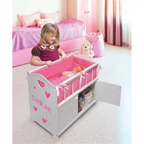 White Storage Doll Crib With Bedding 1 Kroger