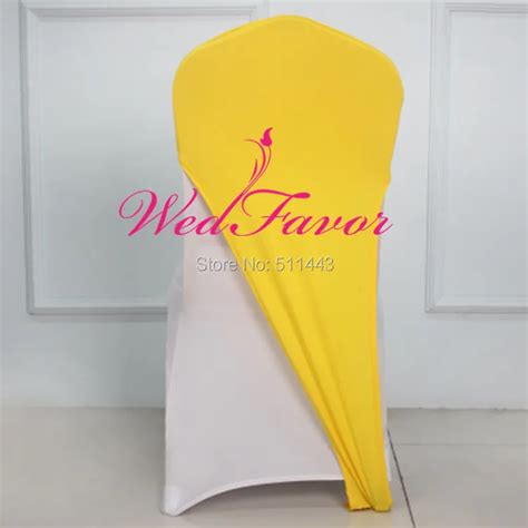 Buy 100pcs Yellow Wedding Spandex Chair Hoods Lycra Stretch Chair Caps Elastic
