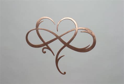 Metal Wall Art Infinity Heart Copper Metal Sign Infinity Etsy