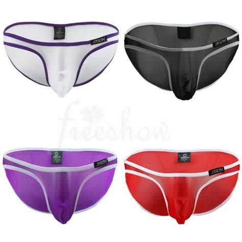 hot men sheer mesh thong bikini underwear bulge pouch soft briefs shorts panties 4 00 picclick