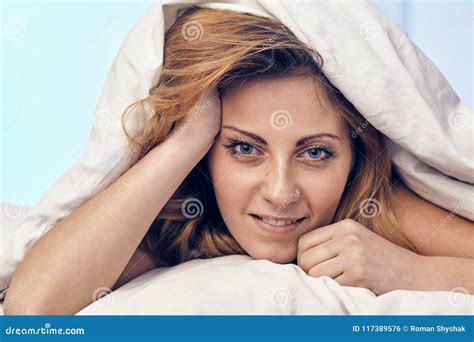 Beautiful Woman Just Woke Up Stock Photo Image Of Morning Light
