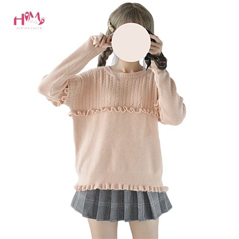 Buy Autumn Women Cute Ruffled Sweaters Japan Soft