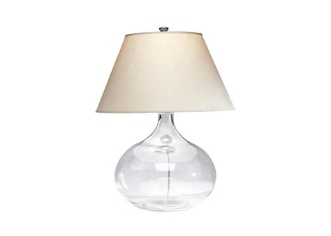 Presents a sophisticated contemporary design of translucent blue glass and crystal, complemented by the natural texture of a hardback linen fabric shade with natural fiber slubbing. Clear Glass Table Lamp | TABLE LAMPS | Ethan Allen