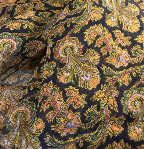 Retro Oversize Paisley Print Bohemian Fabric Poly Cotton Etsy