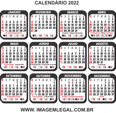 Calendario Ano 2022 Para Imprimir