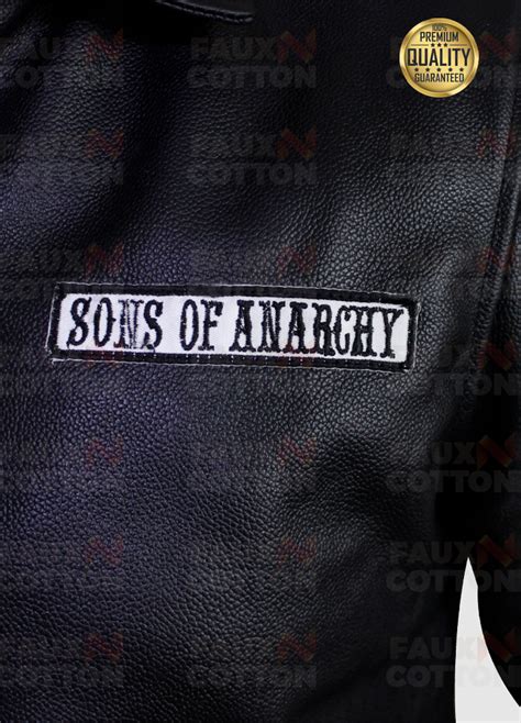 Buy Sons Of Anarchy Patch Black Biker Leather Jacket