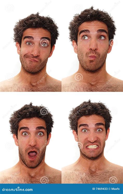 Multiple Male Expressions Stock Image Image Of Unsure 7469433