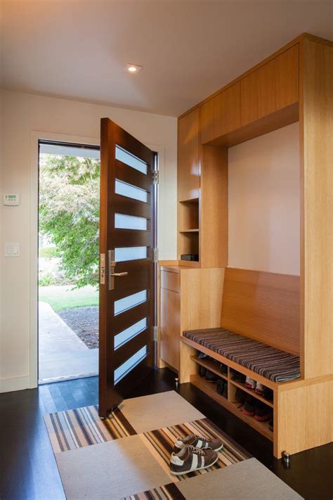 Follow diycozyhome.com on facebook and bring more love and life into your home. Front entry cabinet entry midcentury with front door glass ...