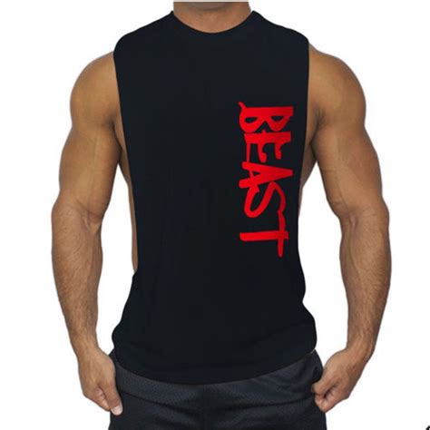 Opperiaya Men Sports Bodybuilding Muscle Vest Top Workout Gym Stringer T Shirt