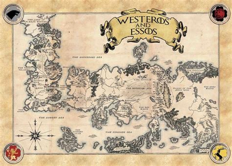 A3 Print Game Of Thrones Map Of Essos And Westeros Cdon