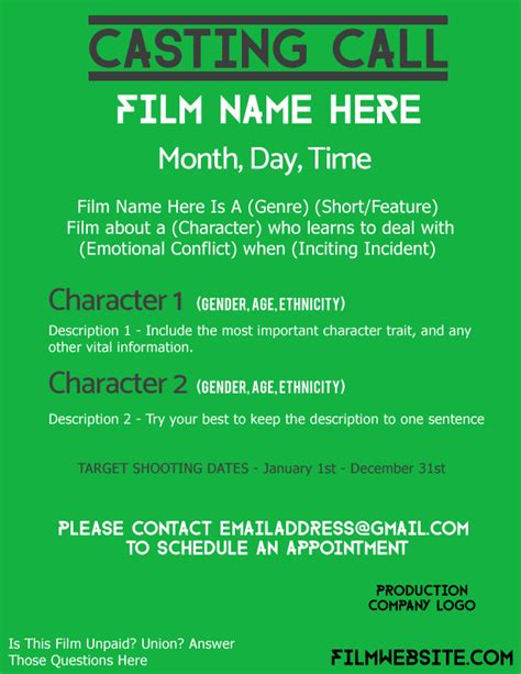 how to make a casting call poster examples and templates filmtoolkit casting call it cast