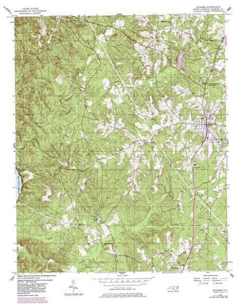 Ellerbe Topographic Map 124000 Scale North Carolina
