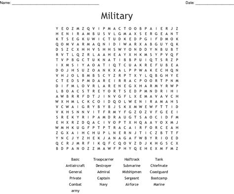 Military Word Search Wordmint Word Search Printable