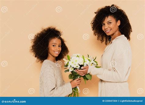 Happy African American Preteen Daughter And Stock Photo Image Of