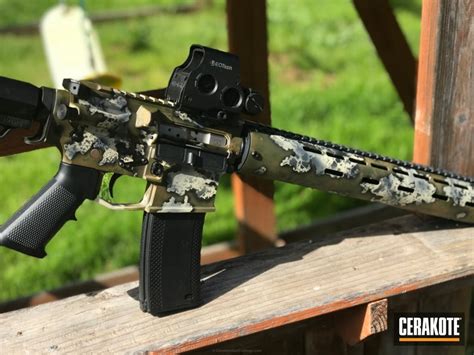 Cerakoted Tactical Rifle In A Custom Organic Camo Pattern By Web User
