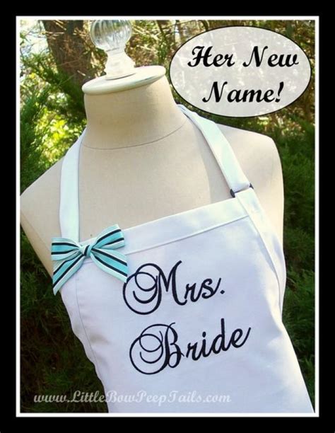 Wedding Apron Bride Apron Mrs Personalized With Brides New
