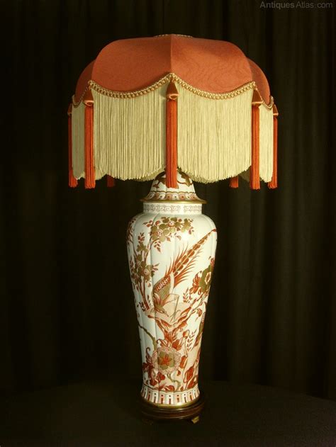 Blue and white porcelain tea jar table lamp. Antiques Atlas - Tall Porcelain Japanese Vase Table Lamp & Shade