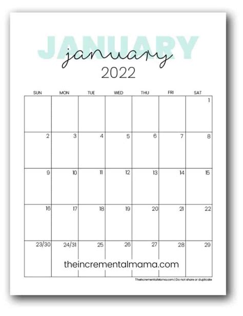 Printable 2022 Calendar One Page World Of Printables 2022 Calendar