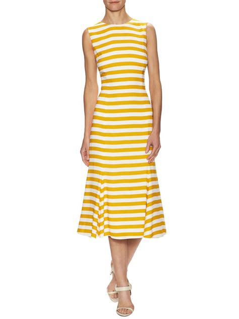 Stripe Silk Flounce Midi Dress From Get Dressed Daytime Appropriate On