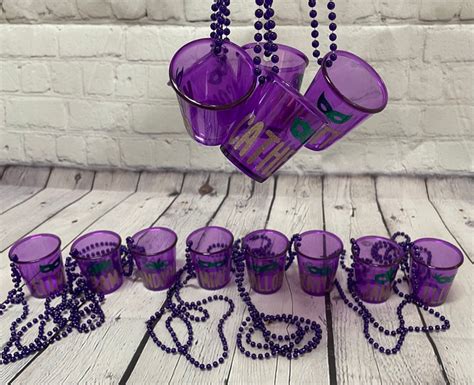 Shot Glass Necklace Beads Personalized New Orleans Favors Etsy