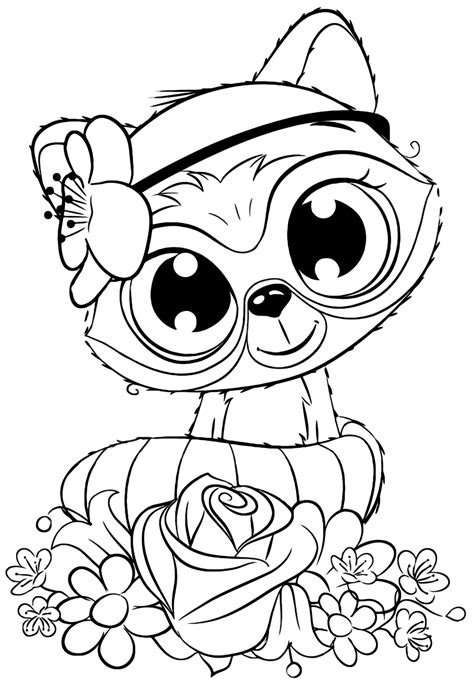 cute raccoon coloring pages