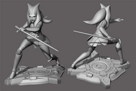 star wars ahsoka tano 3d stl file v2 etsy