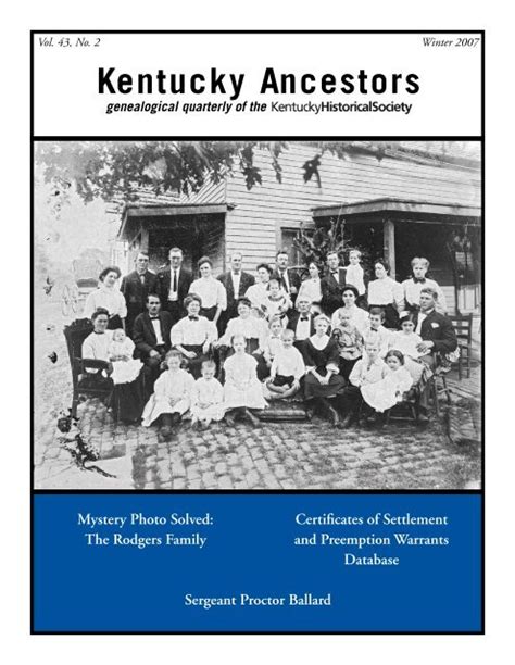 Kentucky Ancestors Kentucky Historical Society