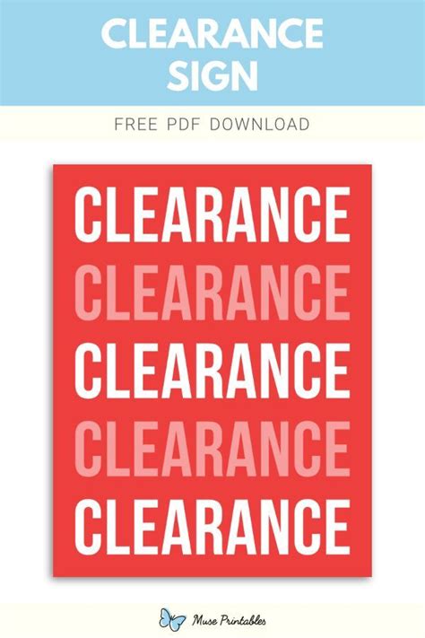 Printable Clearance Sign Template Sign Templates Templates