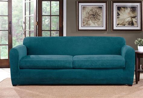 This favorite fabric is available in our greatest array of colors to accommodate any decorating style. Ultimate Stretch Chenille Three Piece Sofa Slipcover ...