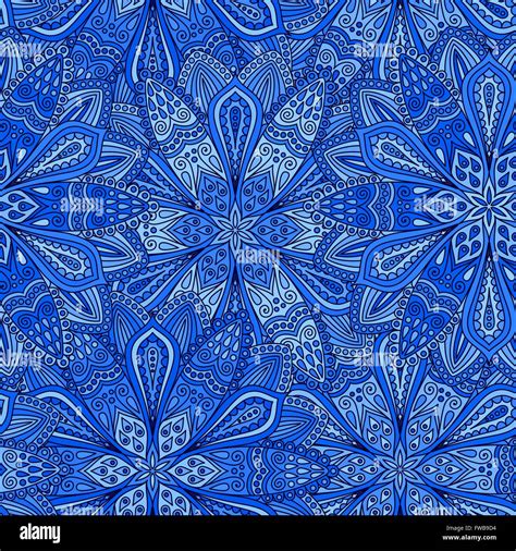 Intricate Blue Flower Pattern Stock Vector Image And Art Alamy