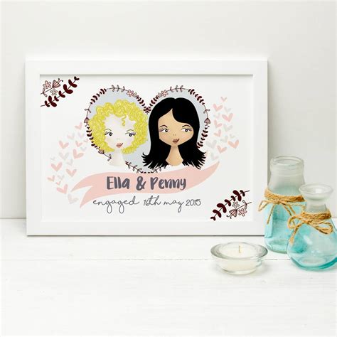 Personalised Same Sex Couple Print For Women By Fromlucyandco