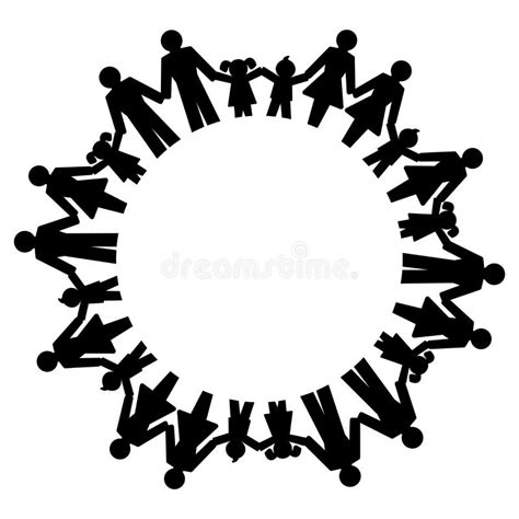 Grupo De Personas Conectadas Mediante La Mano Formando Un Círculo Arco