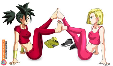 Commission Kefla And Android 18 Playing With Feet By Foxybulma On Deviantart Dragon Ball Goku