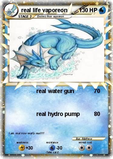 Pokémon Real Life Vaporeon Real Water Gun My Pokemon Card